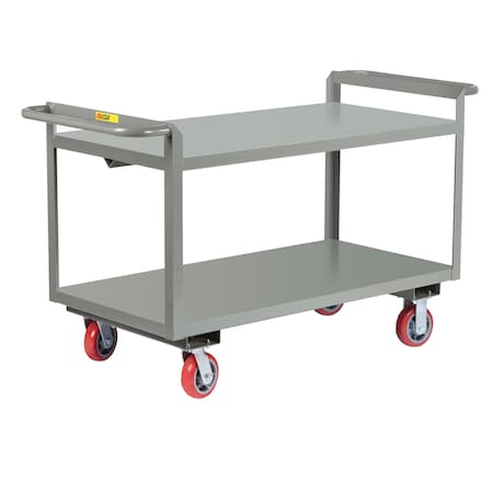 Little Giant Double Handled Heavy-Duty Shelf Truck, Flush Shelves, 24"X48" G-2448-6PY-2H